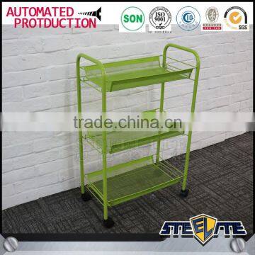 Cheap Kitchen Vegetable Carts Kitchen Trolley With Metal Basket photo-4