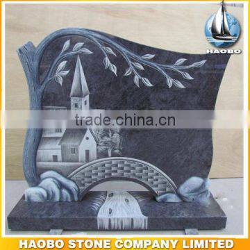 High quality granite headstones wholesale tree design grave monument