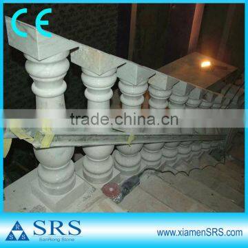 White stair marble handrails