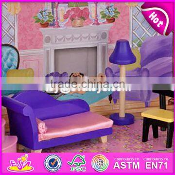 New Design 16 Pieces of Furniture Elegant Dollhouse Suite Wooden 18 Inch Doll House for Children W06A232 photo-3
