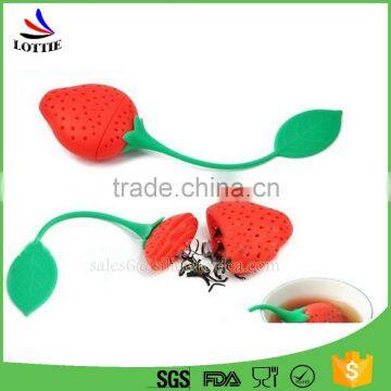 Promotional gift strawberry shaped silicone tea strainer/infuser