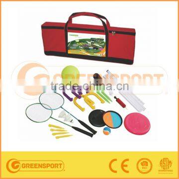 multi sports including badminton and shuttlecocks set beach racket set batch ball jumbo disc