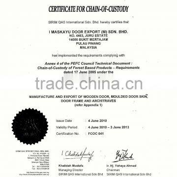 Certificate For Chain-Of-Custody
