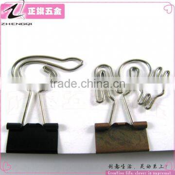 Stationery metal file clips animals shape binder clips