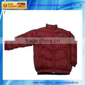 633F Men's pure color filling jacket