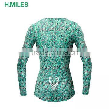 Fully Printed Women O-neck Long Sleeve Running t Shirt photo-2