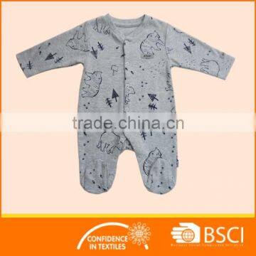 New Fashion Animal Printed Long Sleeved Cotton Baby Clothes Romper