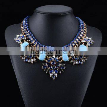Fashion Women Rhinestone Gems Pendant Choker Necklaces photo-3