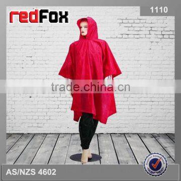 Hi Vis Red Working Pvc Rain Cape Poncho Spot Sales photo-3