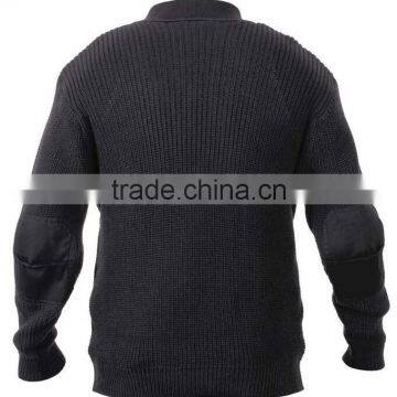 Classic Style Cotton/ Acrylic/ Woolblack Mens Military Combat Sweater photo-3
