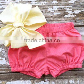Plain Cotton Baby Summer Clothes Lovely Baby Girl Bloomers photo-5
