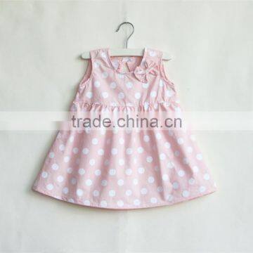 Soft Kids Polka Dot Design Baby Girl Sleeveless Dress Girls Summer Cotton Casual Dresses photo-2