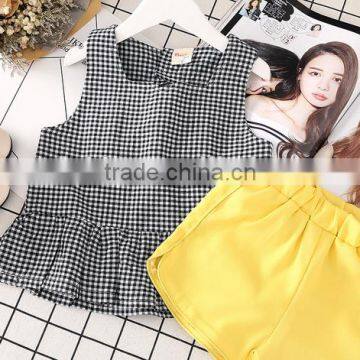 Stylish Baby Girl Clothes Gingham Shirt And Shorts Matching Clothing Set Outfit photo-6