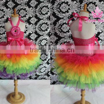 Fairy Kids Crochet Top Tutu Lined Bottom Tulle Mermaid Wedding Dress photo-6