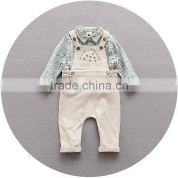 S17744A Toddlers Kids Outfits Baby Overalls 2pcs Clothes Sets photo-5
