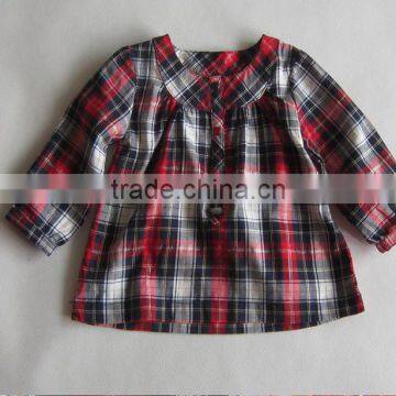 Wholesale Plaid Girls Kid Shirt