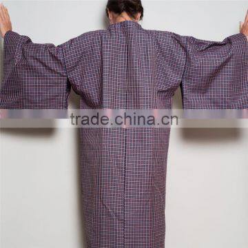 Newest Style Jacket With Squared Neck Haori Full Textured Yarn Dye Silk Kimono photo-3