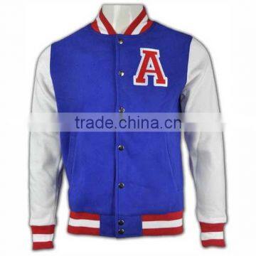 Wholesale High Quality Zip up Hoody Ribbed Cheap Starter Baseball Jackets photo-3
