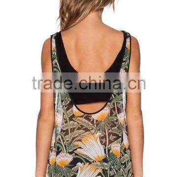 Contrast Crop Top Lining Tank Tops With Built in Bra photo-3