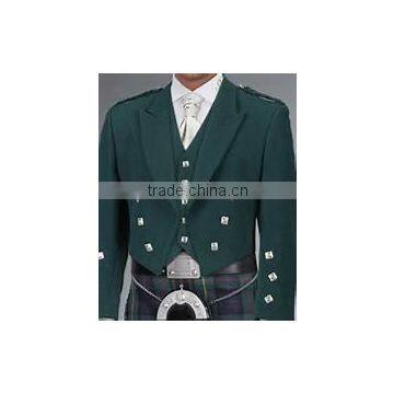 Green Prince Charlie Scottish Kilt Jacket & vest coat