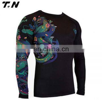 Printed mma mens rash guard rashguard wholesale custom