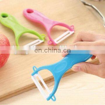 Food grade ABS plastic handle safe ceramics vegetable peel zester for peel cutting