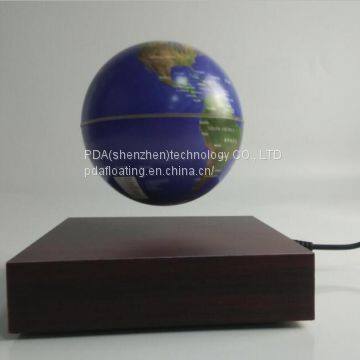 Wooden base 4 inch floating globe with lighting change