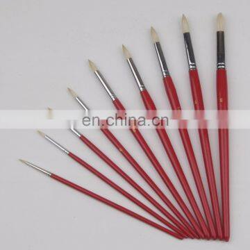 Short Wooden Handle Artist Bristle Paint Brushes