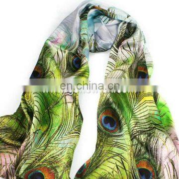 Ladies digital print silk scarf for 2015