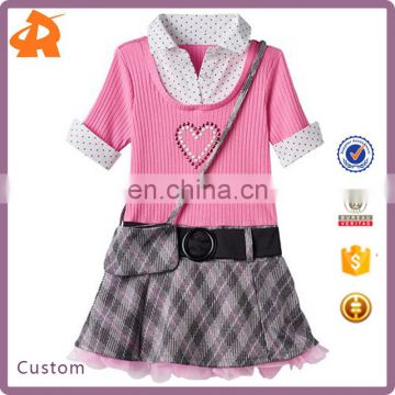 School Girl Skirt, Toddler Girl Beautees Mock- Layered Plaid Skirt Dress with Crossbody Purse