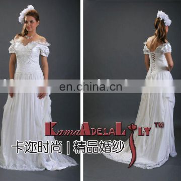 EB401 Elegant design Short sleeve Wedding classic dress dresses