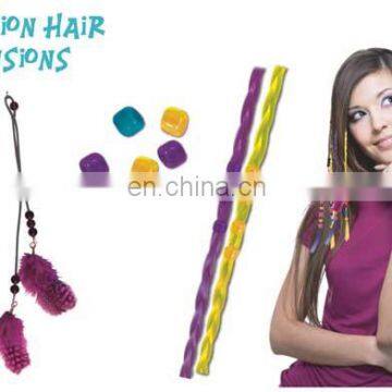 2015 new fashion DIY toy set feather clip-in hair extension for kids -61001