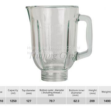 (A110) China Factory Supply Blenders Soda Lime 1.25 Liter Blender Replacement Spare Parts Glass Jar photo-3