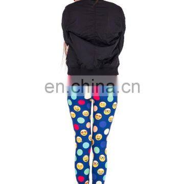 Emoji Colors Dots Stretch Ladies Sport Print Skinny Sexy Pants Running Fashion Printed 3d Workout Muscle Sale Leggings for Woman photo-4