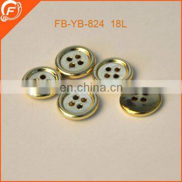 18L 4-holes ABS UV gold buttons for kid`s garment