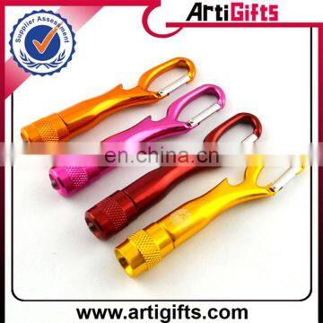 Promotional carabiner bottle opener with led