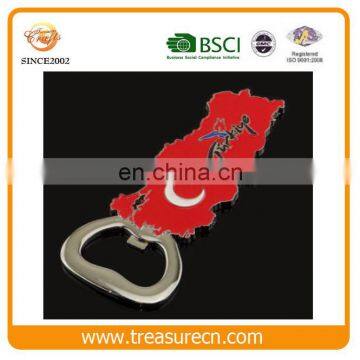 Promotional Soft Enamel Map Shaped Metal Bottle Opener