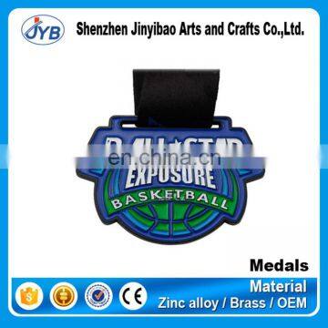 OEM custom cheap price pvc basketball medal for sports honors