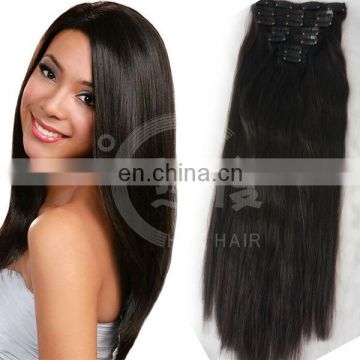 Free sample 2013 new products virgin brazilian full head clip in hair extensions