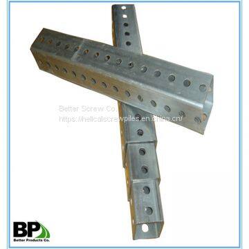 outdoor metal galvanized or powder coated perforated square tube