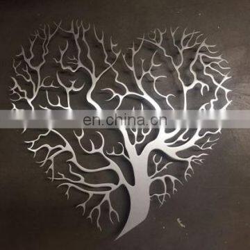 Unique laser cut heart shaped Tree Heart Metal Abstract Wall Art Decor