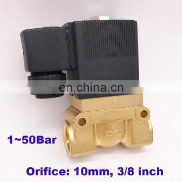 GOGO ATC 50bar High Pressure High Temperature Solenoid Valve 3/8 BSP 24V DC Orifice 10mm Normal Close 5404-03 Pilot Brass Valve photo-2