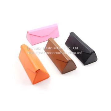 Fashionable Folding Sunglasses Case; Simple and Vintage Triangle Sunglasses Holder