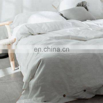 Amazon Hot Sales Home Bed Sheet Bedding Set Cotton/Microfiber Natural White Bed Set photo-3