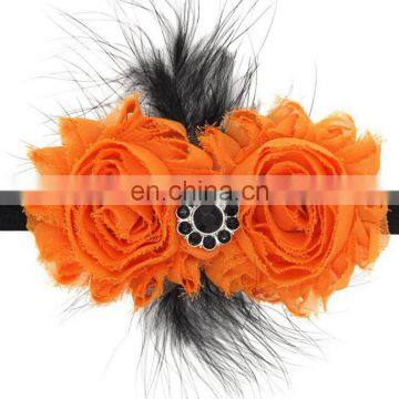 Orange and Black Over the Top Bows Girls Big Hair Bows Halloween Baby Headband Kids Autumn Hair Accessories