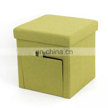 Customized seating chairs PVC Folding Storage Ottoman with two drawers home furniture for place saving