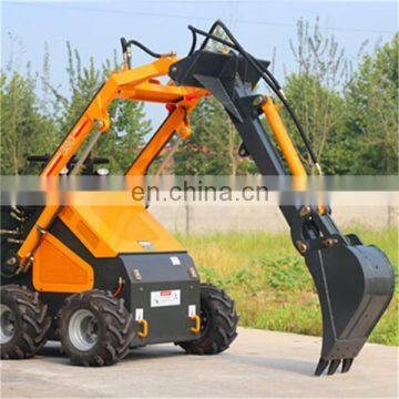 HYSOON compact skid steer loader with backhoe