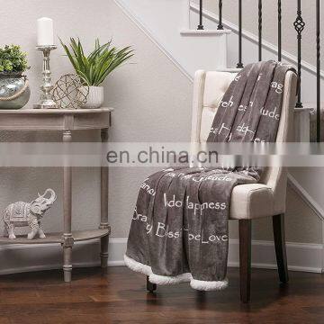 Gift For Her Fleece Throw Blanket - Inspirational Blanket, Grey Sherpa Healing Blanket photo-4