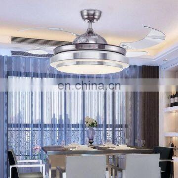 Factory Direct Living Room Restaurant Bedroom Silver LED Fan Lights Modern Minimalist Chandelier Ceiling Fan Light photo-6