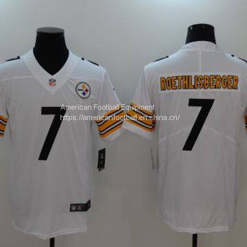 Pittsburgh Steelers #7 Roethlisberger White Jersey